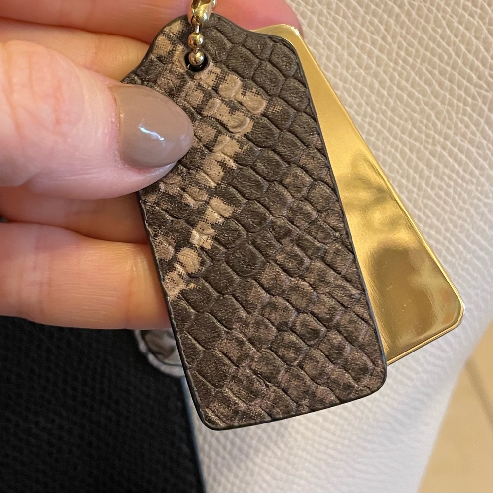 Coach Large Black And Cream Python Bag - image 8